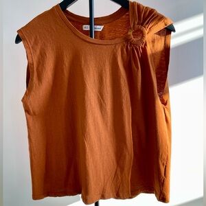 Sfera Orange Brown Top with Ring Detail